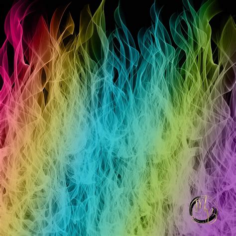 Rainbow Flames Digital Paper Download With Fire Textures Etsy