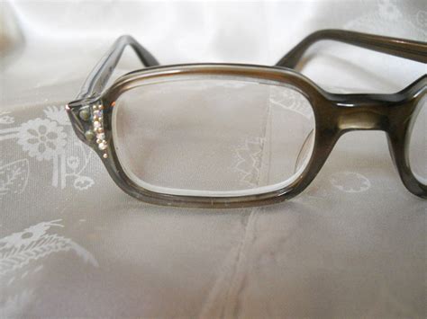 Vintage Rhinestone Eyeglass Frames 1960s By Lunajunctionvintage