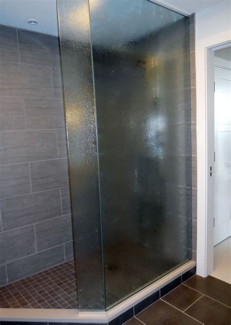 walk in frameless shower enclosure splash guard with rain glass furnished and installed by re