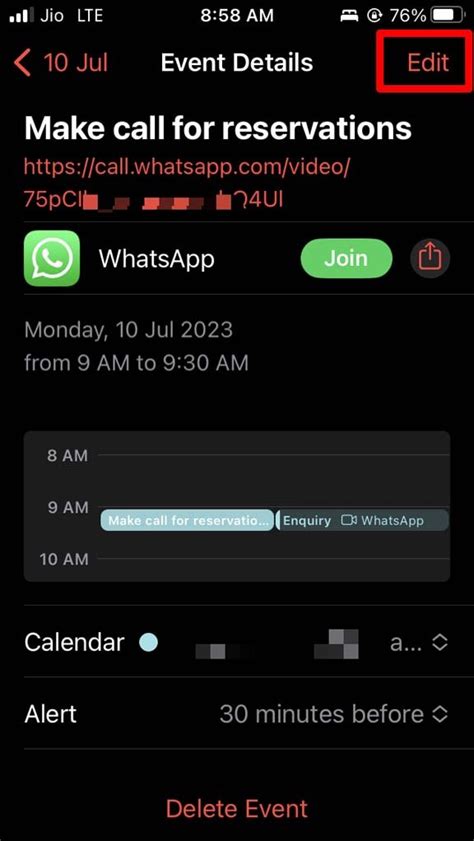 How To Schedule Whatsapp Calls In Calendar App On Iphone