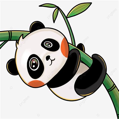 Panda Eating Bamboo Clipart Vector Panda Climbing Bamboo Clip Art