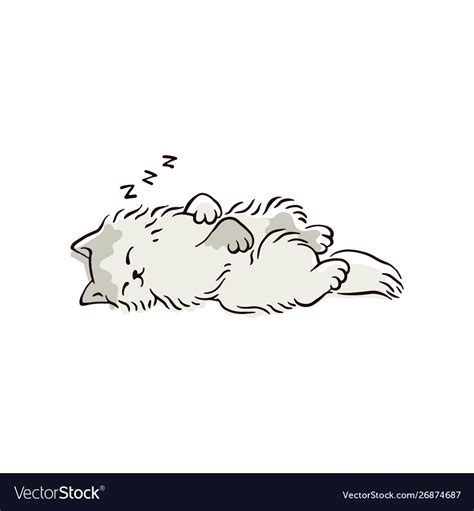 Cartoon Cat Sleeping In Cute Position Royalty Free Vector