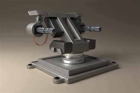 Turret Metal Machine On Table 3d Model Cgtrader