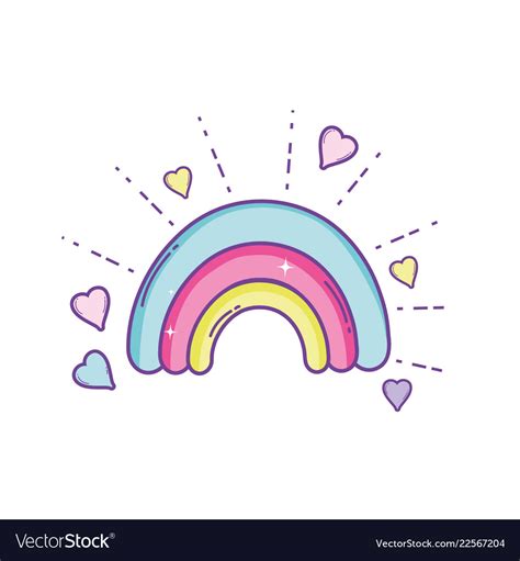 Cute Rainbow Cartoon Royalty Free Vector Image