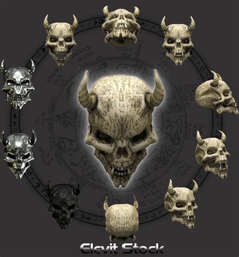 E S Demon Skull By Elevit Stock On Deviantart