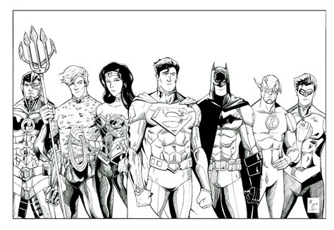 You can find many different coloring pages dinosaur, car , animals coloring pages, flowers, dolls, fruits, dress, clothes, clothing, wear coloring pages and many more. Justice League New 52 (Inks) by wburton19 on DeviantArt