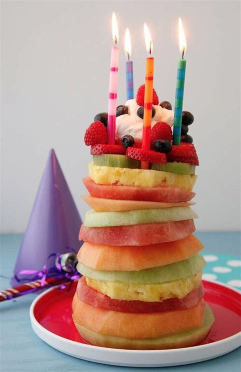 Healthy No Bake Fresh Fruit And Veggie Birthday Cake Examples