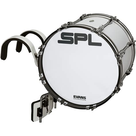 Sound Percussion Labs Birch Marching Bass Drum With Carrier White 20