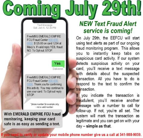 Eefcu Text Fraud Alerts Are Coming Emerald Empire Federal Credit Union