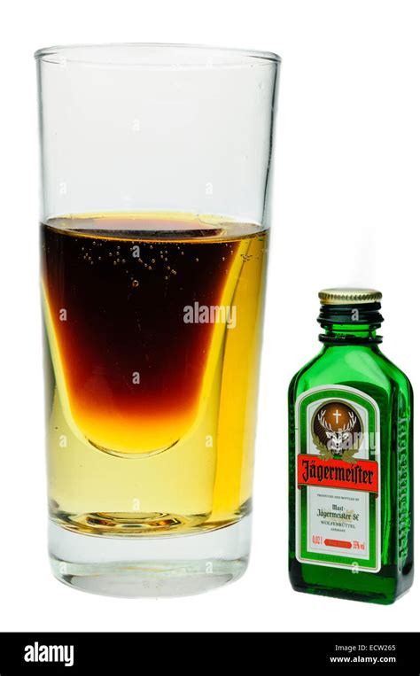 Jagerbomb Made By Dropping A Shot Glass Of Jagermeister Into A Large