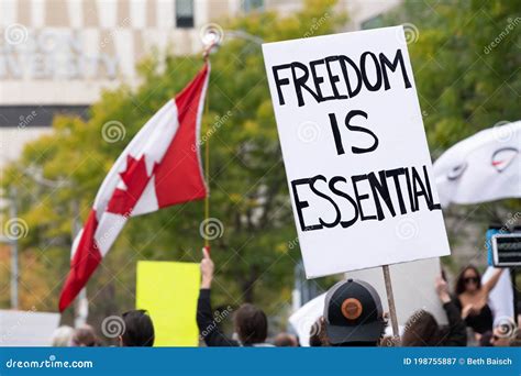 Protesters Demand Freedom At Anti Lockdown Protest In Toronto Canada