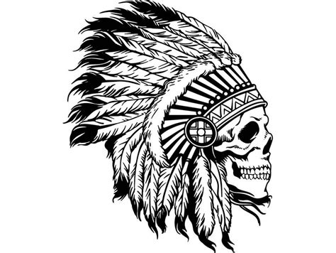 Indian Skull Chief Mascot Native Traditional Tribal Headdress Etsy