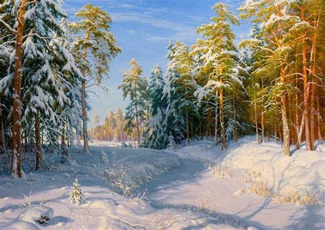 Frost And Sun Art Print By Basov Winter Painting Winter Landscape