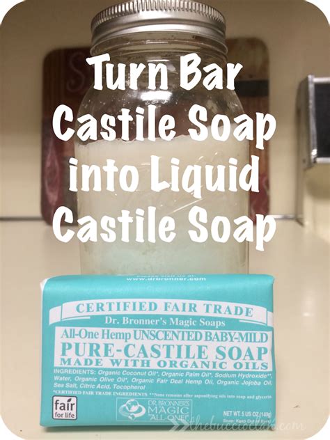 Most liquid soap products are sold in a plastic bottle which is far less sustainable than the paper cover that most soap bars come in. Turn Dr. Bronners Bar Castile Soap into Liquid Castile ...