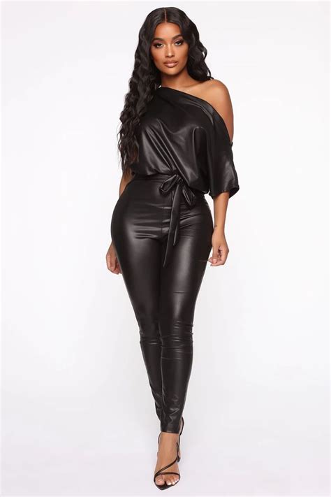 Want You Back Pu Jumpsuit Black Leather Jumpsuit Black Jumpsuit Jumpsuit Fashion