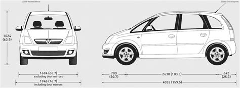 2009 Vauxhall Meriva Minivan Blueprints Free Outlines