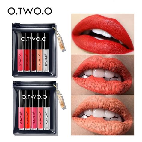 O Two O Pcs Set Makeup Lip Gloss Set Velvet Waterproof Liquid Lipstick