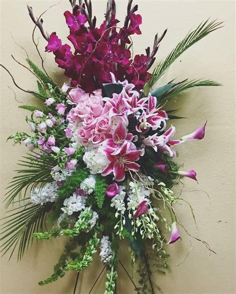 Pinks floral feminine spray sympathy #persnicketytoo | Floral, Floral wreath, Pink floral