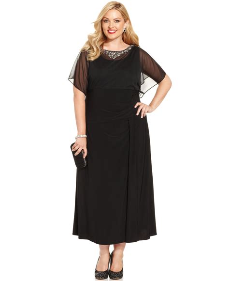 Lyst Alex Evenings Plus Size Flutter Sleeve Embellished Dress In Black