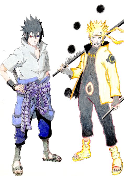 Naruto And Sasuke Six Paths Power By Nicoliverart On
