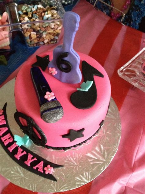 Birthday cake for 6 year old boy. Rock N Roll cake for a 6 year old girl