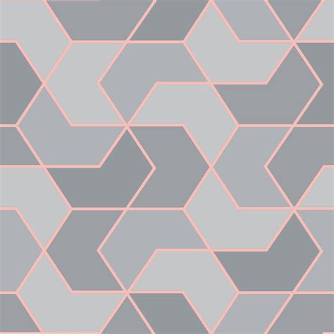 Rasch Geo Hexagonal Shape Patel Colour Metallic Modern Smooth Wallpaper