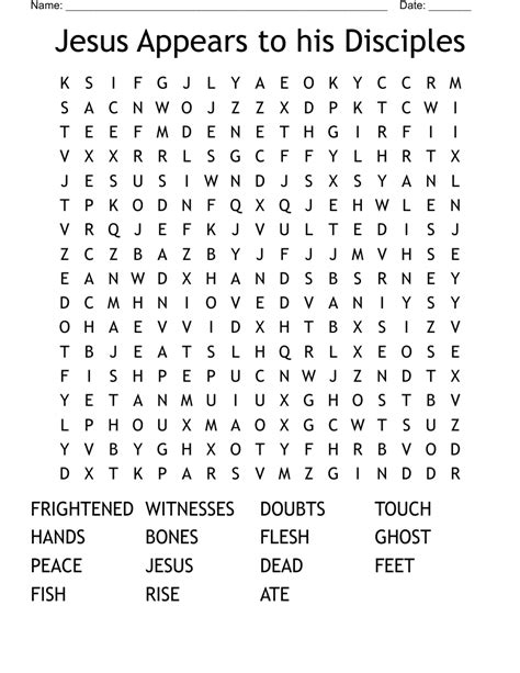 Jesus Appears To His Disciples Word Search Wordmint