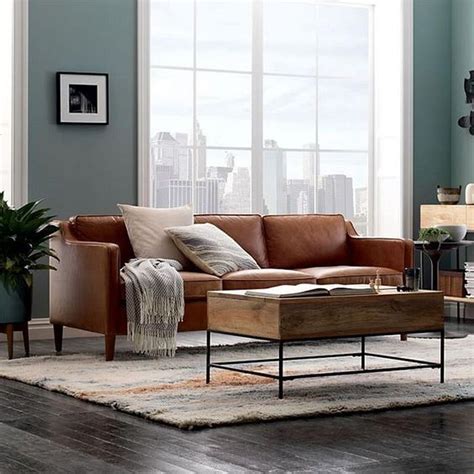 20 Modern Leather Brown Sofa Designs For Living Room Leather Sofa