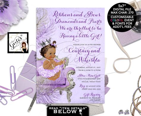 Check out these adorable baby shower invites for ideas on baby shower invitation wording, as well as design ideas for boys and girls. Lavender and Silver baby shower invitation/ princess ...