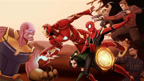 Infinity war features the deadliest showdown of all time. Avengers Infinity War 4k Art thanos-wallpapers ...