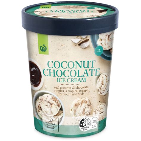 You can also use coconut cream in much the same way. Woolworths Ice Cream Coconut Chocolate 1l | Woolworths