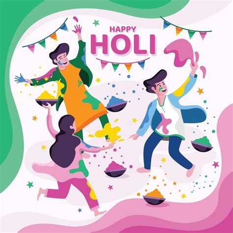 Celebrating Holi Festival Design 2091483 Vector Art At Vecteezy