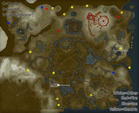 28 Botw Lynel Locations Map Maps Database Source