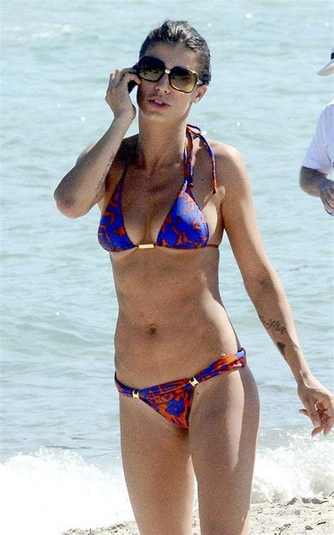 Photos Elisabetta Canalis Flaunts A Blue Bikini In Italy Leopard
