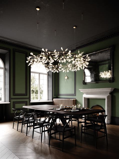 Black And Green Dining Room Interior Design Ideas