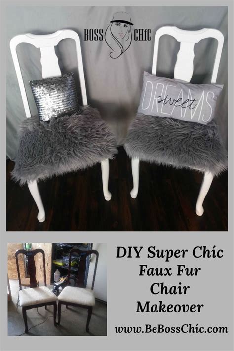 Diy Super Chíc Faux Fur Chair Makeover Chair Makeover Diy Chair