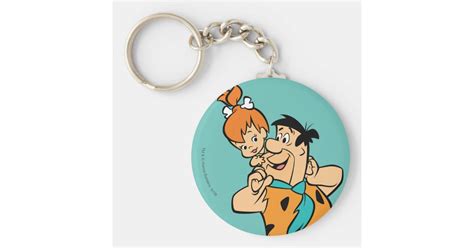 The Flintstones Fred And Pebbles Flintstone Keychain Zazzle