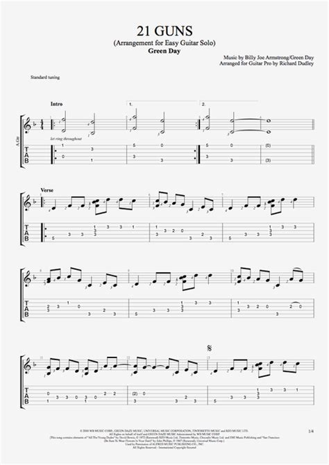 21 guns chords 21 guns green day piano vocal guitar right hand melody digital sheet music. 21 Guns by Green Day - Solo Guitar Guitar Pro Tab ...