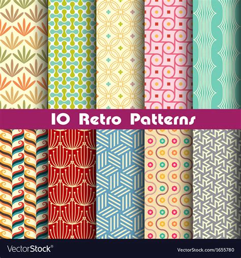 Retro Pattern Unit Collection 2 Royalty Free Vector Image