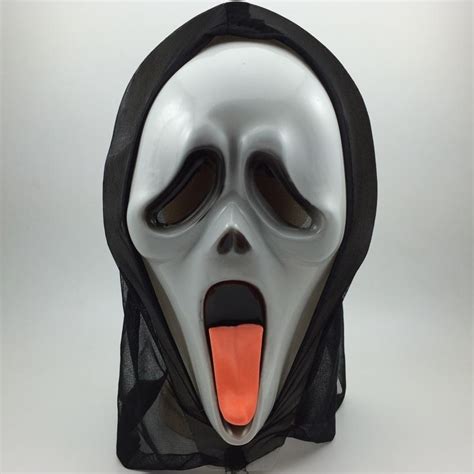 Horror Scream Mask Tongue Out Ghost Party Mask Devil Halloween Prop