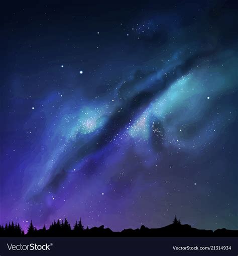 A Milky Way Night Sky Eps Royalty Free Vector Image