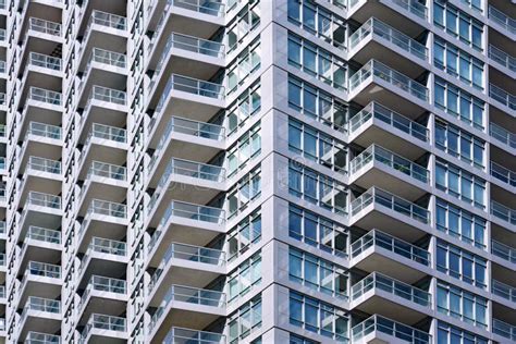 Balconies Of Modern High Rise Apartment Building Stock Image Image Of