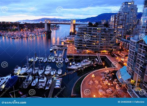 Night Scene Of Vancouver Stock Photo Image Of High Architecture