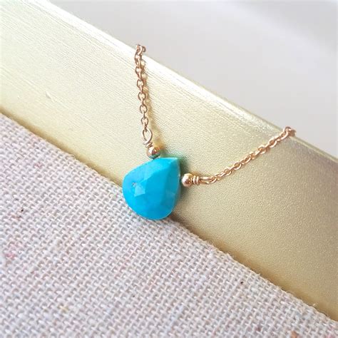 Turquoise Crystal Necklace Turquoise Necklace Gift W Etsy