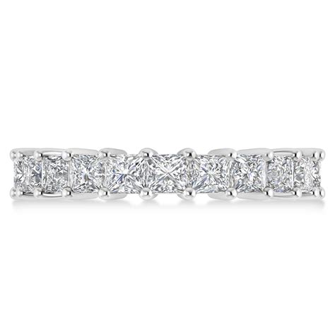 Princess Cut Diamond Eternity Wedding Band 14k White Gold 396ct Size 6