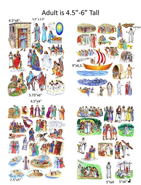 Story And Life Of Jesus 13 Bible Stories Felt Figures For Flannel Board