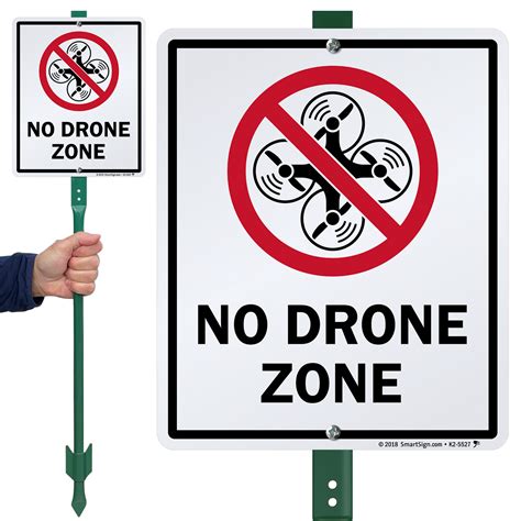 No Drone Zone Lawnboss Sign Sku K2 5527
