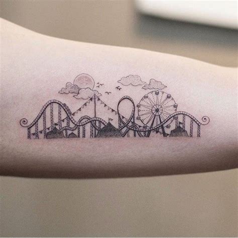 Maybe you would like to learn more about one of these? Roller coaster tattoo on the inner forearm.