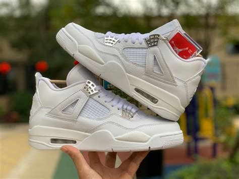 Check spelling or type a new query. Mens Womens Air Jordan 4 Retro Pure Money White Silver For Sale