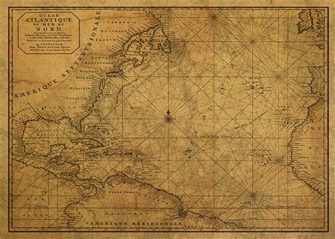 Vintage Map Of Atlantic Ocean Nautical Chart 1683 Mixed Media By Design